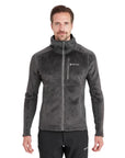 Montane Men's Protium XPD Hooded Fleece Jacket - L (Slate) Model wearing