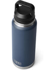 Yeti Rambler 36 oz Chug Bottle (Navy) top angle
