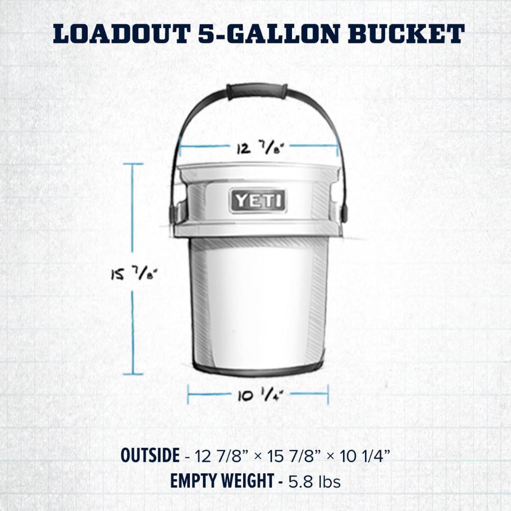 YETI Loadout 5 Gallon Bucket (Tan) measurement