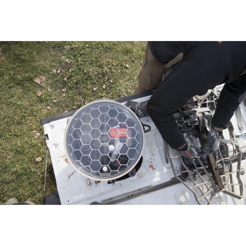 Yeti LoadOut Bucket Lid (Clear) being used