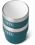 YETI Rambler 4 Oz Espresso Cups 2 Pack (Agave Teal) stack on top