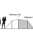 Outwell Earth 4 Tent - 4 Man Tunnel Tent height