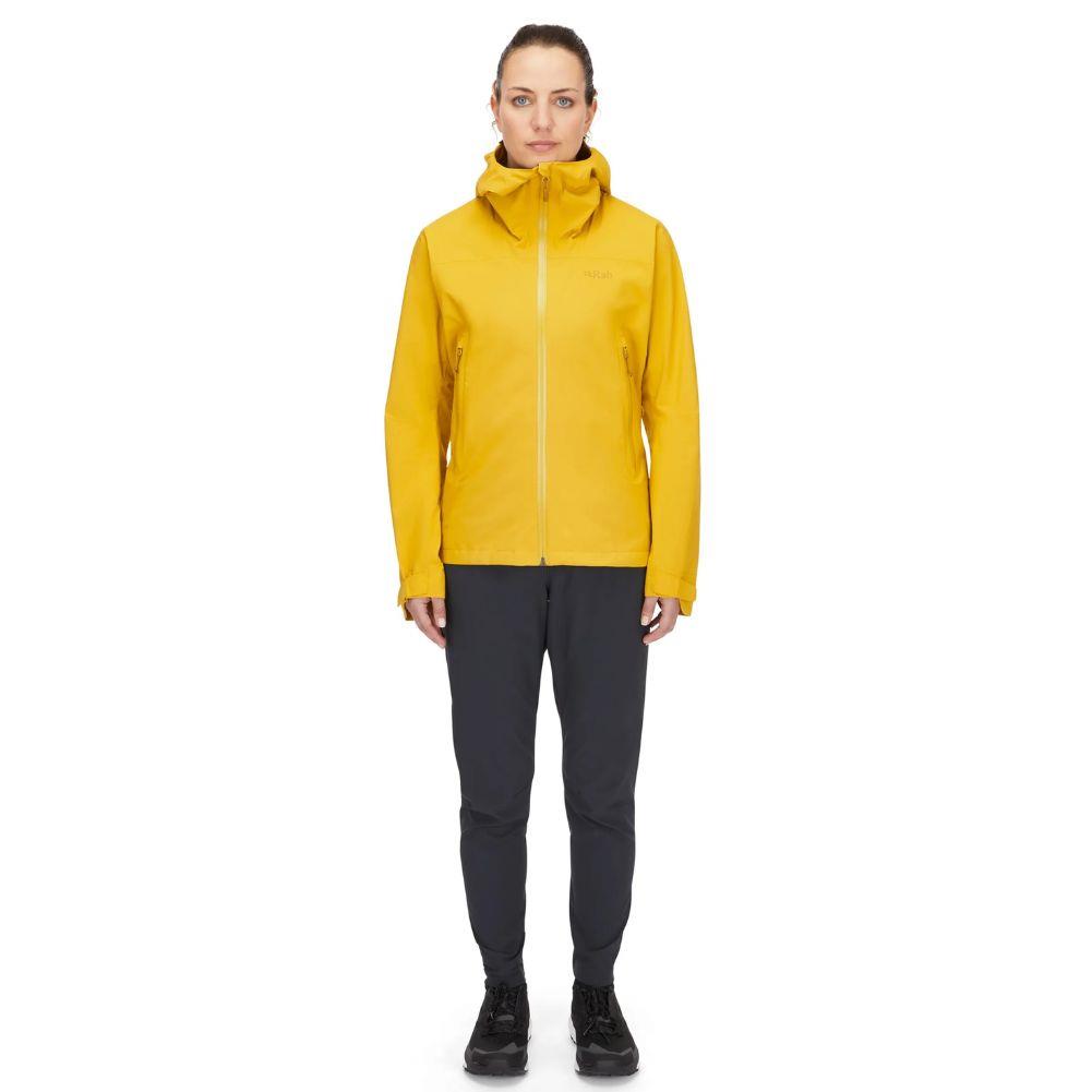 Rab Women's Downpour Light Waterproof Jacket (Sahara) full body