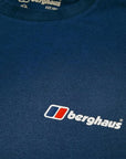 Berghaus Men's Organic Front & Back Logo Tee (Murky Marine) logo front close