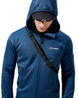 Berghaus Men's Pravitale Mountain 2.0 Hooded Jacket (Murky Marine/Hale Navy) model looking down