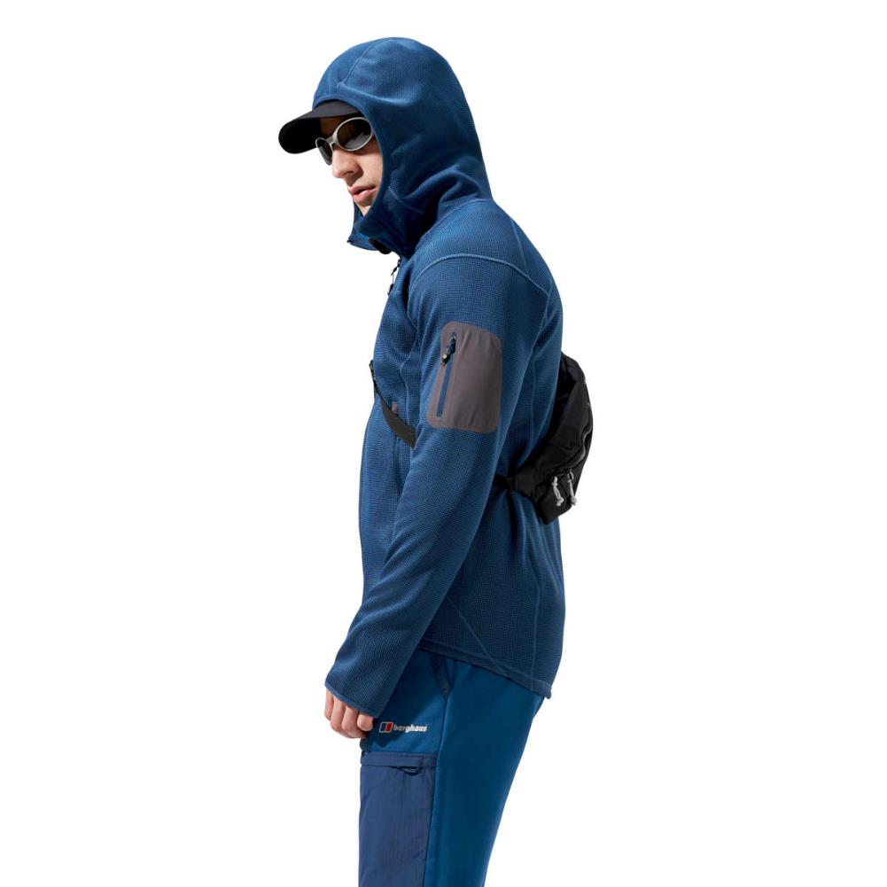 Berghaus Men's Pravitale Mountain 2.0 Hooded Jacket (Murky Marine/Hale Navy) siide angle