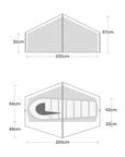 Terra Nova Laser Compact 1 Tent - 1 Man Lightweight Tent (2024) - Measurements