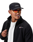 Berghaus Men's Prism Polartec Interactive Fleece Jacket (Black) model glasses on