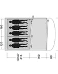 Outwell Oakwood 5 Tent - 5 Man Tent (2022) inside family measurments