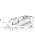 Outwell Oakwood 5 Tent - 5 Man Tent (2022) the tent measurements