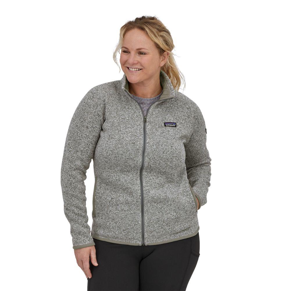 Patagonia Women's Better Sweater Fleece Jacket (Birch White) othe rmodel smiling