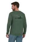 Patagonia Men's Long-Sleeved Capilene Cool Daily Graphic Shirt (73 Skyline/Pinyon Green X-Dye) back