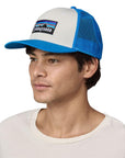 Patagonia P-6 Logo Trucker Hat (White/Vessel Blue) - Front