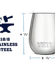 Yeti Rambler 10 OZ Wine Tumbler (Big Wave Blue) measurement