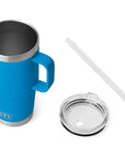 Yeti Rambler 25 OZ (710 ML) Straw Mug (Big Blue Wave) lid and straw