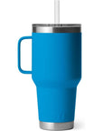 Yeti Rambler 35 OZ (994 ML) Straw Mug (Big Wave Blue) back