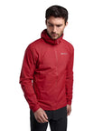 Montane Men's Featherlite Packable Hooded Windproof Jacket (Acer Red) model looking