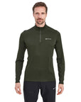 Montane Men's Dart Zip Neck T-Shirt (Oak Green) model