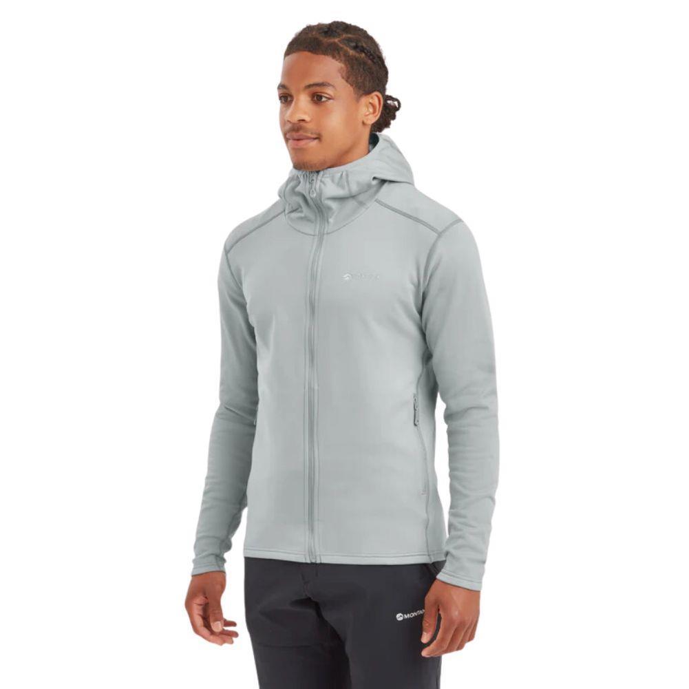 Montane Men's Fury Lite Hooded Fleece Jacket (Pebble Blue) angle