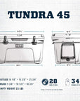 Yeti Tundra 45 Cool Box (Wild Vine Red) measurements