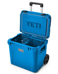 Yeti Roadie 60 Wheeled Cool Box (Big Wave Blue) lid open