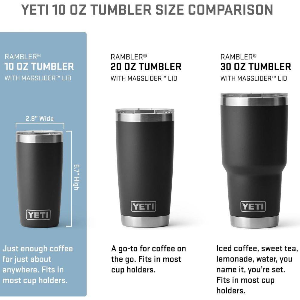 Yeti Rambler 10 OZ Tumbler (Black) sizes