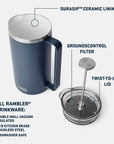 Yeti Rambler French Press 34Oz (Navy) info