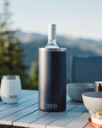 Yeti Rambler Wine Chiller (Stainless Steel) being used