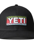 Yeti Rainbow Trout Logo Badge Trucker Hat (Black)