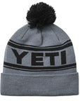Yeti Logo Retro Knit Beanie (Grey/Black) back