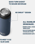 YETI Rambler 250ml Slim Colster Can Insulator (Charcoal) info