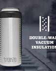 YETI Rambler 250ml Slim Colster Can Insulator (Charcoal) double wall