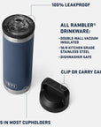 Yeti Rambler 18 OZ Bottle With Chug Cap (Sharktail Taupe) leakproof