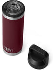 Yeti Rambler 18 OZ Bottle With Chug Cap (Harvest Red) lid off
