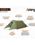 Force Ten (F10) Xenon UL 2 Tent - 2 Man Lightweight Trekking Tent