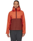 Rab Womens Downpour Eco Waterproof Jacket (Red Grapefruit/Tuscan Red)