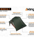 Force Ten (F10) Nexus UL 2 Tent - 2 Man Lightweight Tent