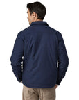 Patagonia Men's Lightweight Insulated Fjord Flannel Shirt (New Navy) model back