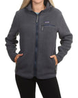 Patagonia Women's Retro Pile Fleece Hoody (Smoulder Blue) both hands in pocket