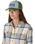 Patagonia P-6 Logo LoPro Trucker Hat (Thermal Blue) model angle