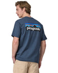 Patagonia Men's P-6 Logo Responsibili-Tee (Utility Blue) model back