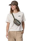 Patagonia Ultralight Black Hole Mini Hip Pack 1L (Pine Needle Green) woman model