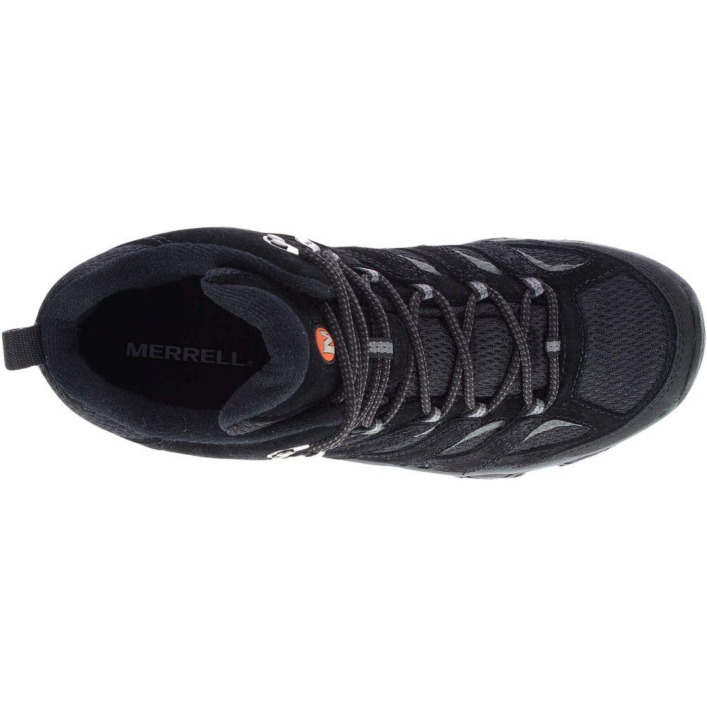 Merrell Men's Moab 3 Mid GORE-TEX Walking Boots (Black/Grey) top view