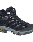 Merrell Men's Moab 3 Mid GORE-TEX Walking Boots (Black/Grey) angle