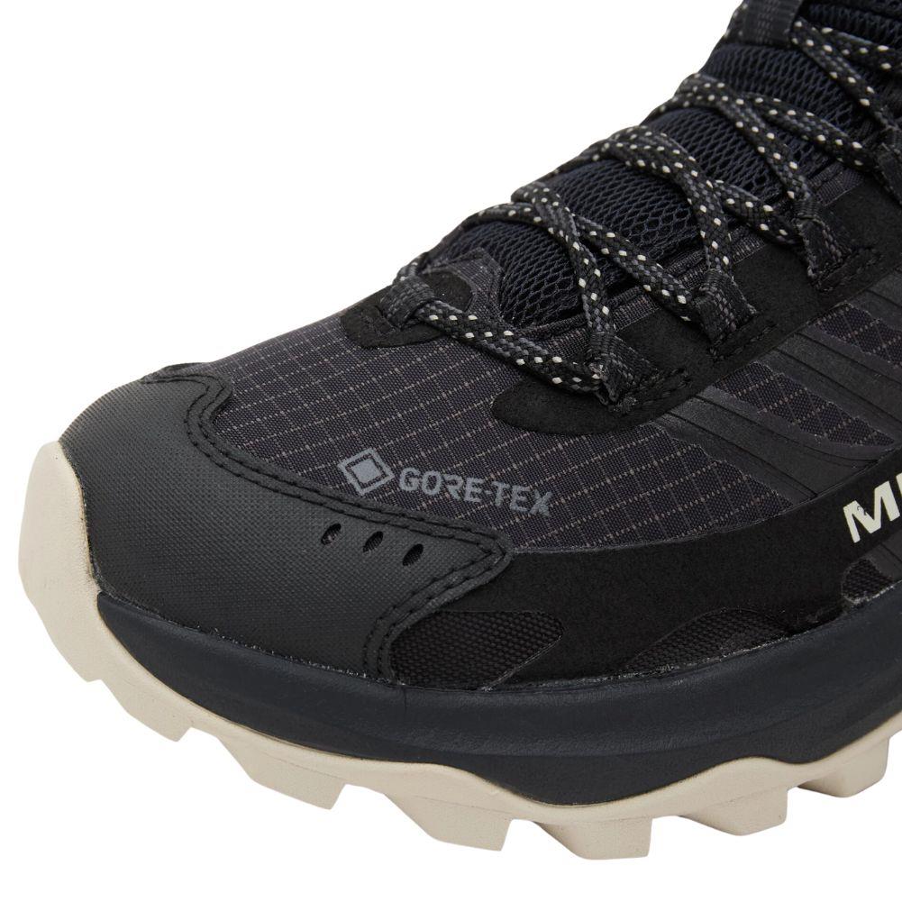 Merrell Women's Moab Speed 2 Mid GORE-TEX Walking Shoes (Black) toes