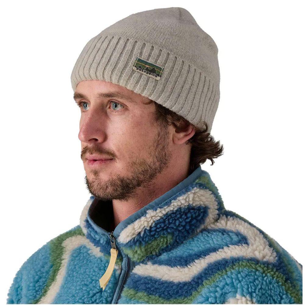 Patagonia Brodeo Beanie (OG Legacy Label: Crisp Grey) model left