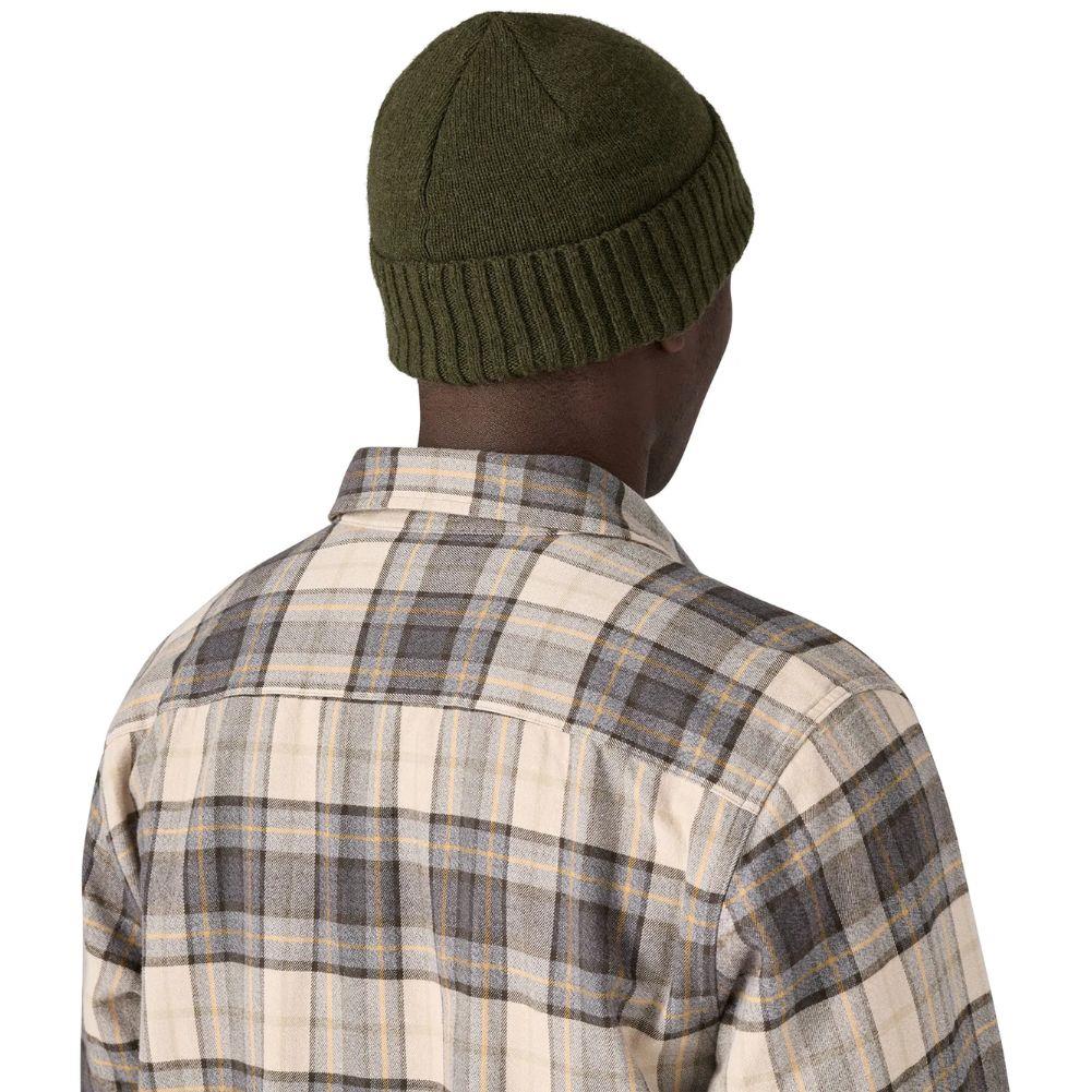 Patagonia Brodeo Beanie (Skyline Pine Needle Green) model back