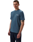 Berghaus Men's Cheviot Box Logo Short Sleeve T-Shirt (Blue) looking at us