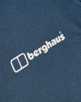 Berghaus Men's Cheviot Box Logo Short Sleeve T-Shirt (Blue) close up logo