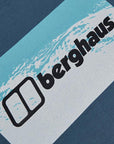 Berghaus Men's Cheviot Box Logo Short Sleeve T-Shirt (Blue) close up logo design